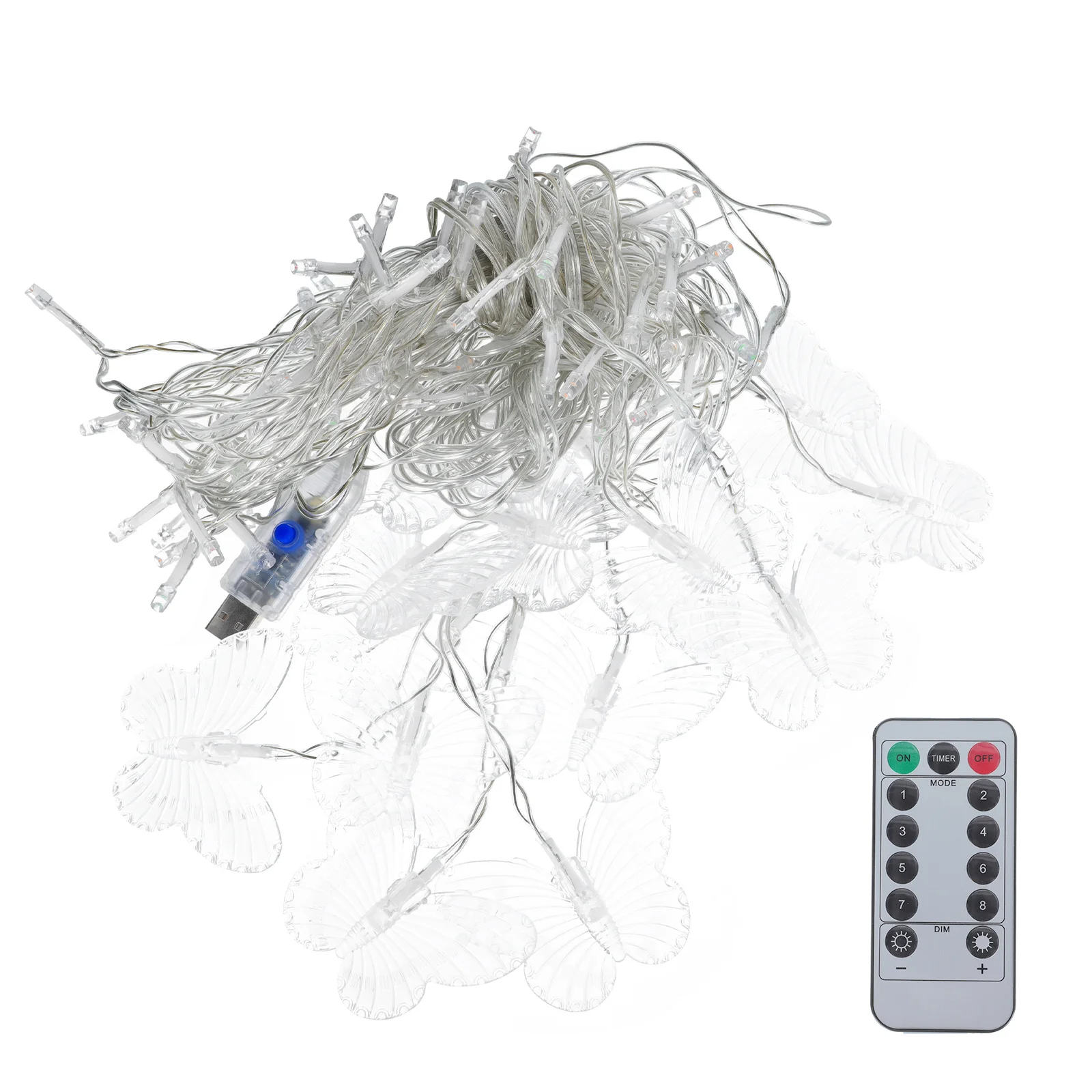 1pc Butterfly Ice String Light Premium Plastic Durable Usb Charging High Brightness Lamp For Home Party Wedding Decor Xmas