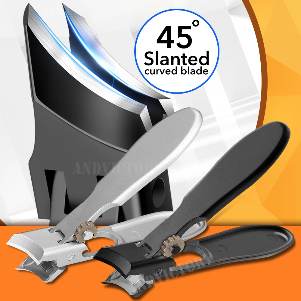 

1Pc Stainless Steel Slanted Edge Nail Clipper Splash-Proof Large Opening Nail Clipper Portable Dead Skin Removal Cuticle Trimmer