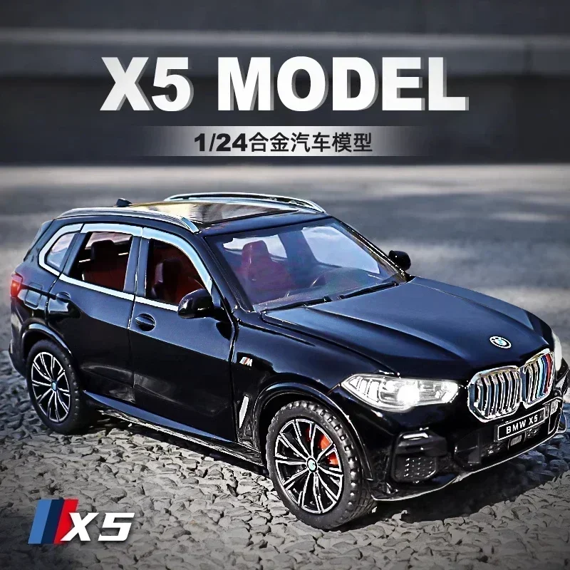 1:24 BMW X5 Alloy Model Car SUV Collectible Toy Car Miniature Alloy Diecast Scale car Model Sound & Light Toys For Kid Gift A490