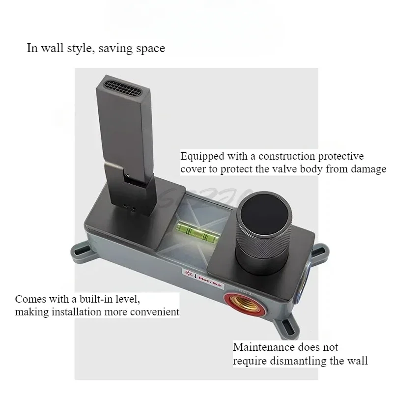 All Copper Concealed Folding Digital Waterfall Hot and Cold Basin Faucet Embedded Hot Melt Pre Embedded Table Basin Faucet