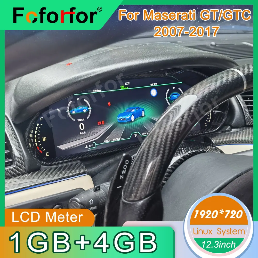 

Meter For Maserati GT/GTC 2007-2017 LCD Instrumentation Linux Multimedia Player Dashboard 12.3 Inch Car LCD Digital Dashboard