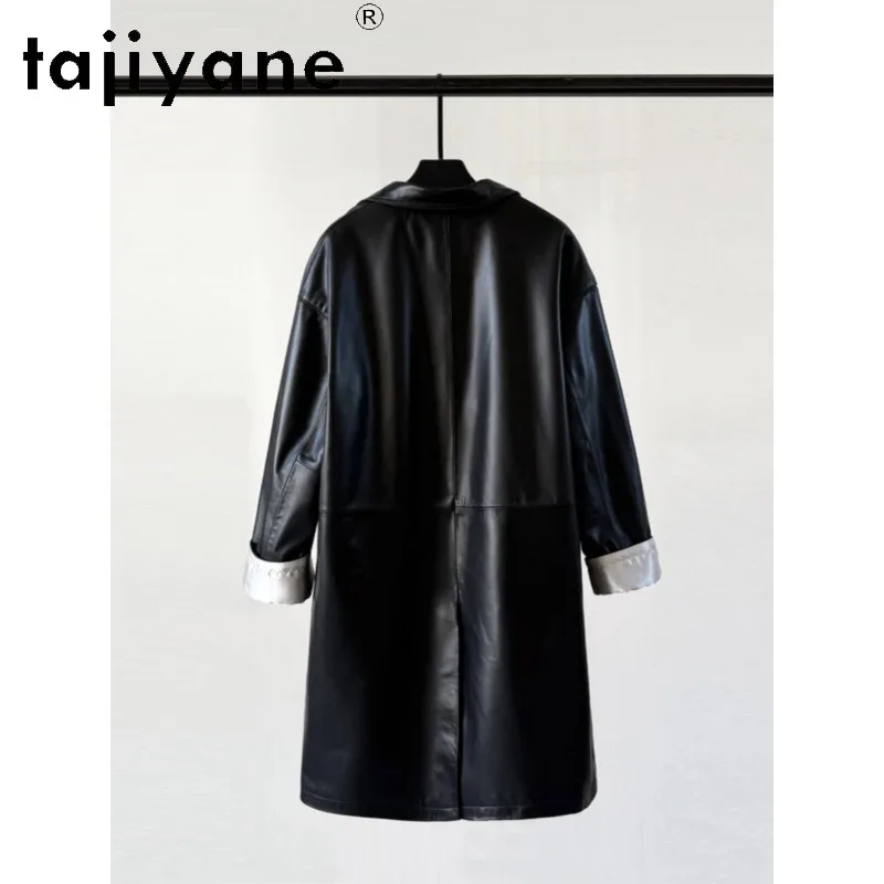 TAJIYANE Genuine Leather Jacket Woman Mid Length Leather Trench Coat Sheepskin Jackets for Woman Spring Autumn Outerwear 가죽자켓
