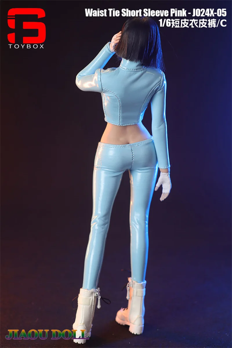 JO24X-04 1/6 หญิงสั้นเสื้อหนังกางเกงรถจักรยานยนต์เสื้อผ้ารุ่น 12 ''เอเชียทหาร Action Figure Body