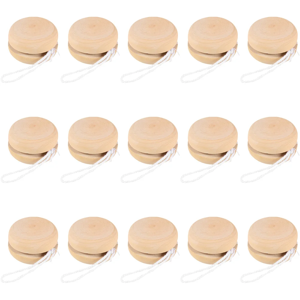 

15 Pcs Wood Color Wooden Yo-yo DIY Children's Graffiti Painted Toy Ornaments (10pcs) Kids Toys Vintage Yoyos Fitness