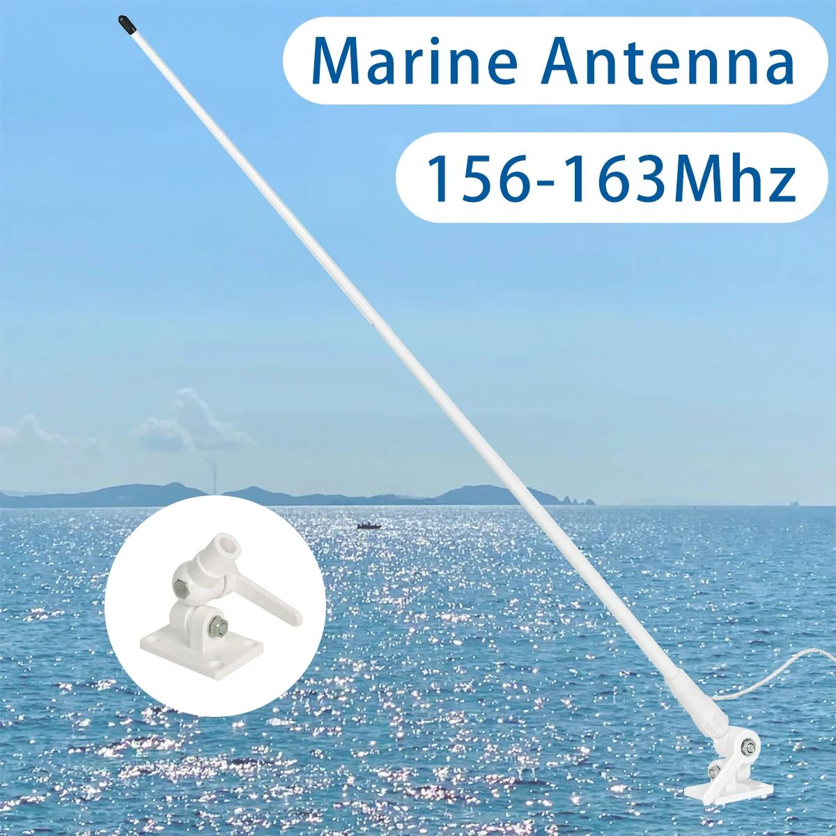 

Baofeng 156-163 Mhz Boat Antennas Omni-Directional Anti-corrosion Fiberglass Waterproof RG58 for Marine Radio Fishing Boat Yacht