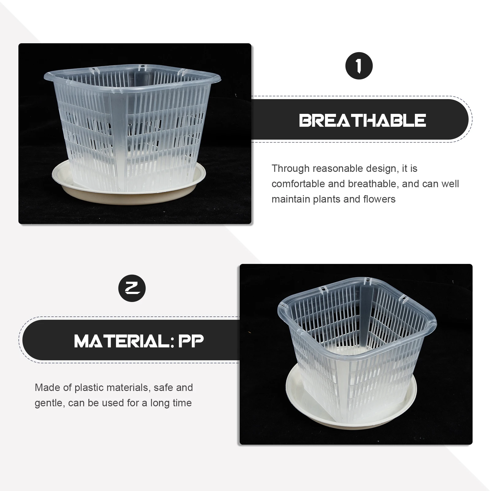 

1 set Root Control Flower Pots Plastic Plant Pots Gardening Breathable Durable Simple Flowerpots Home Decoration