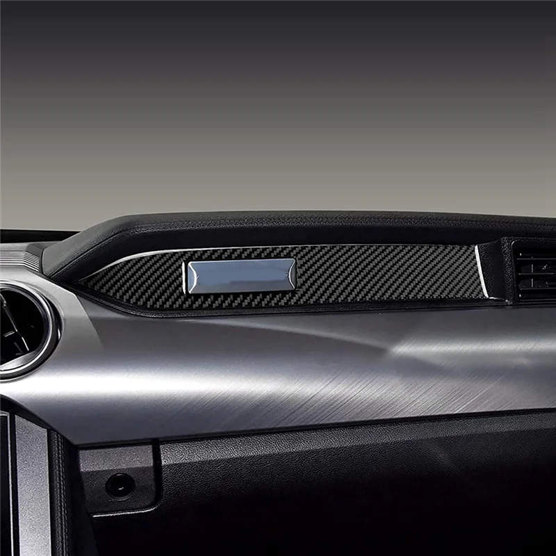 ملصق لوحة أدوات من ألياف الكربون ، غطاء لتزيين الشارات لفورد موستانج ، إكسسوارات داخلية