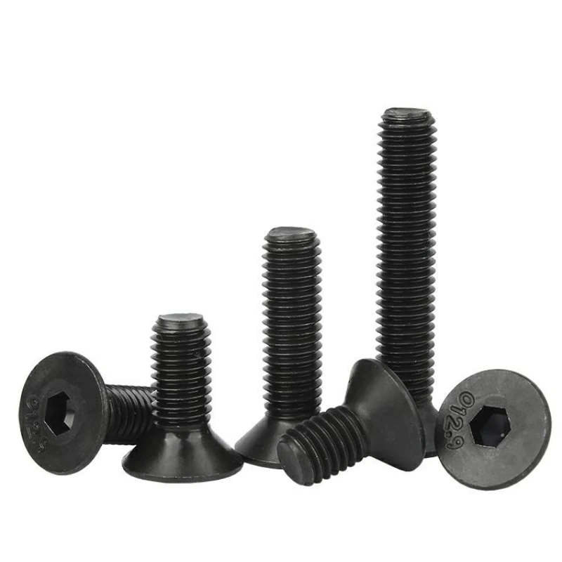 12.9 Carbon Steel Flat Head Allen Screw M1.6 M2 M2.5 M3 M4 M5 M6 M8 M10 M12 Hex Socket Flat Head Screw Bolt for Furniture