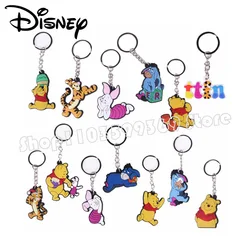 Porte-clés de dessin animé Disney Winnie Key Equipiglet Eeyore, pendentif de sac à dos point, cadeaux de fête des enfants, décoration en matériau PVC