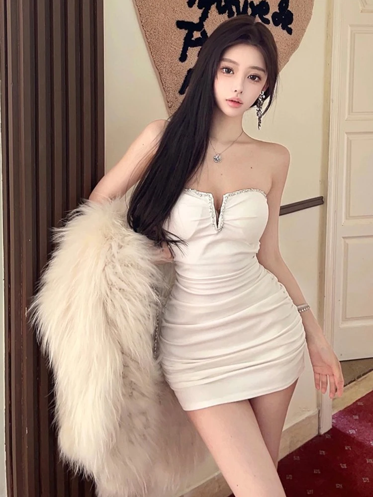 

Сексуальное шикарное платье с V-образным вырезом, инкрустированное стразами, облегающее, короткое, женственное, подчеркивающее фигуру, летнее модное женское платье