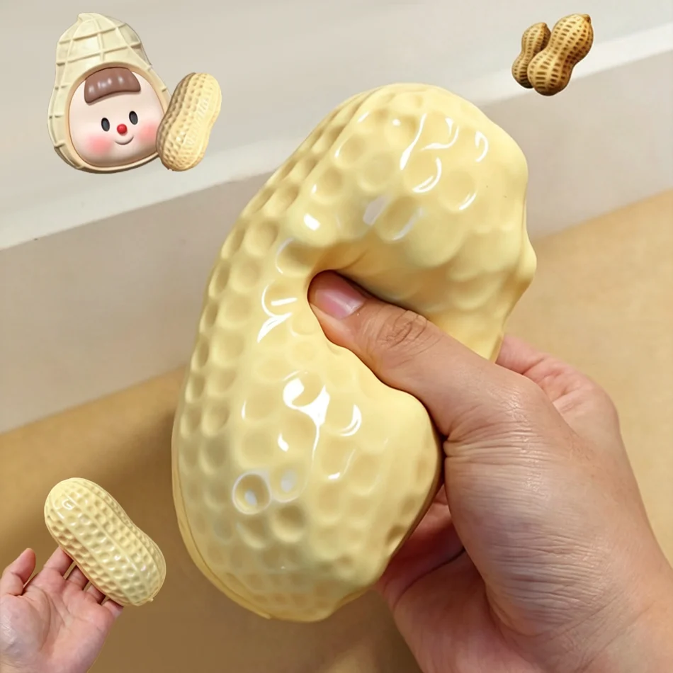 Peanut Squishy Peanut Sensory Peanut Soft TPR Dough Ball for Decompression Fidget Toy Stress Relief Gift