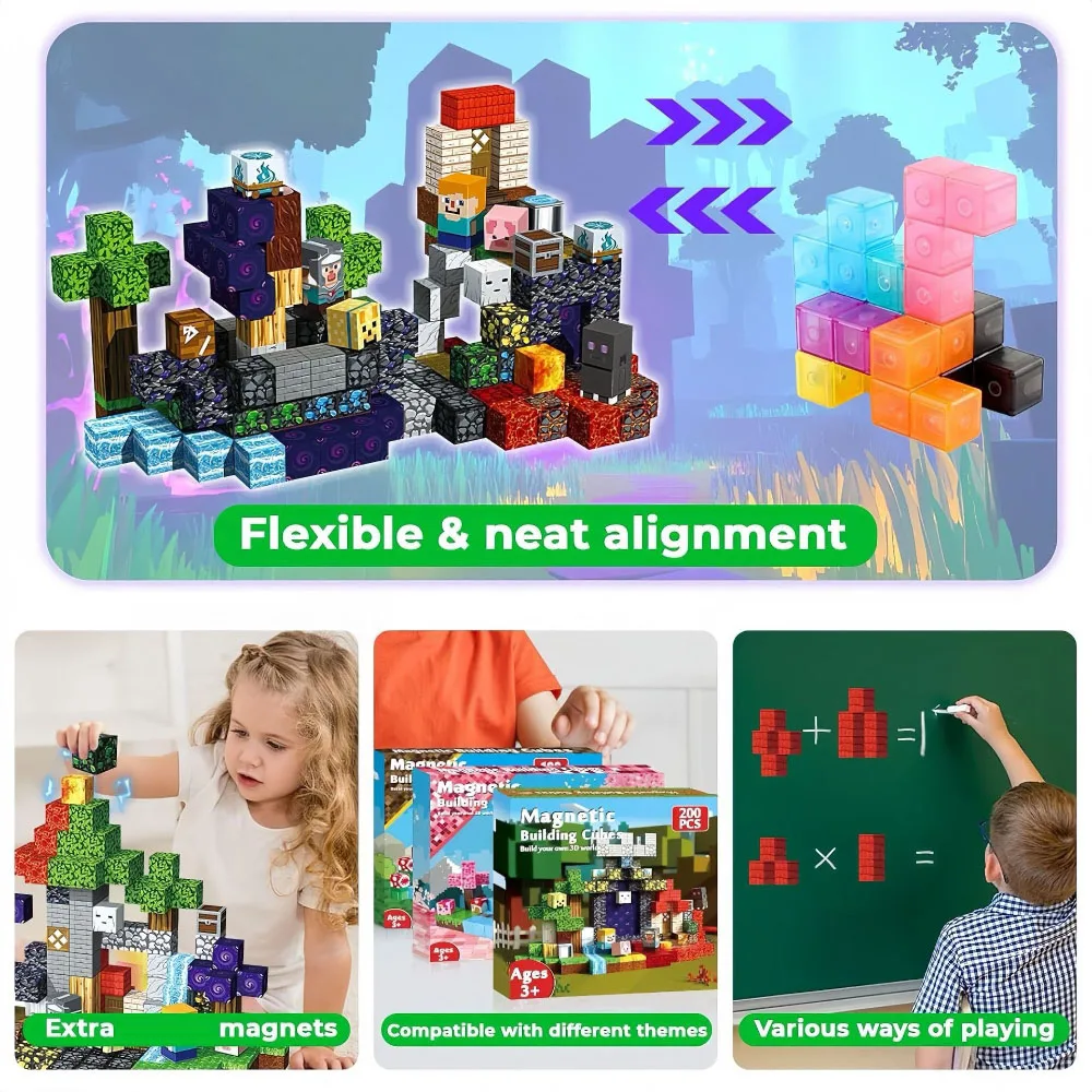 STEM Lernen Magnetische Fliesen Gebäude Spielzeug Architektur Modelle DIY Kreative Ziegel Kinder Geschenk Schreibtisch Ornament