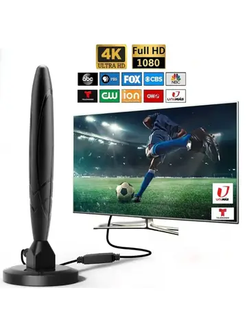 실내 디지털 HD TV 안테나 350 마일 장거리 신호 부스터 4K 1080P 증폭기 무료 보기 ATSC/DVB-T/ISDB