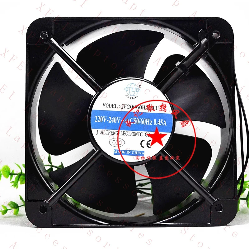 D  FOR JIAFENG JF20060HA2HBL 220V-240V 0.45A 20060 Double Ball Cooling Fan for Cabinet