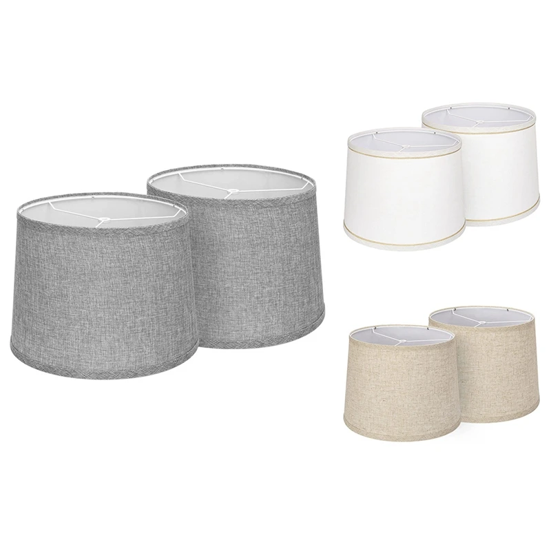 

Lamp Shades Natural Linen Lampshades 12.6X11.6X9.8Inch For Table Lamp Floor Lamp A