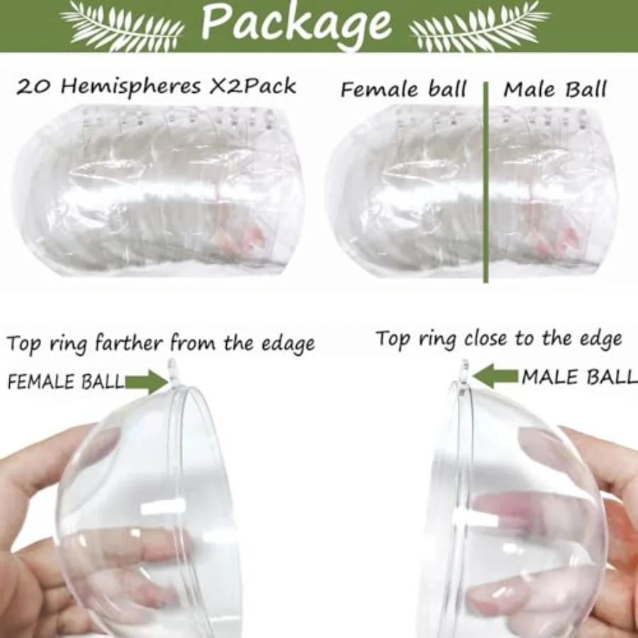 20 قطعة 80 مللي متر 3.14 بوصة كبيرة واضح الكرة الحلي مع شاتيربروف تصميم البلاستيك الشفاف DIY بها بنفسك الحرف حفل زفاف ديكور Holida #4