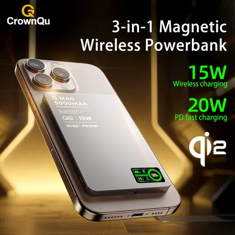 QI2 Magnetic Wireless Power Bank PD20W USB C Fast Charging External Battery for iPhone 17 16 15 14 Airpods Apple Watch 10000mAh