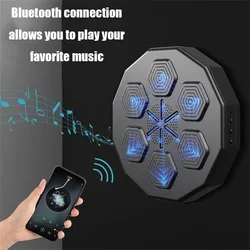 Sprzęt do ćwiczeń bokserskich z workiem z piaskiem dla dzieci i dorosłych, inteligentny montowany na ścianie, automat muzyczny Bluetooth, światło LED