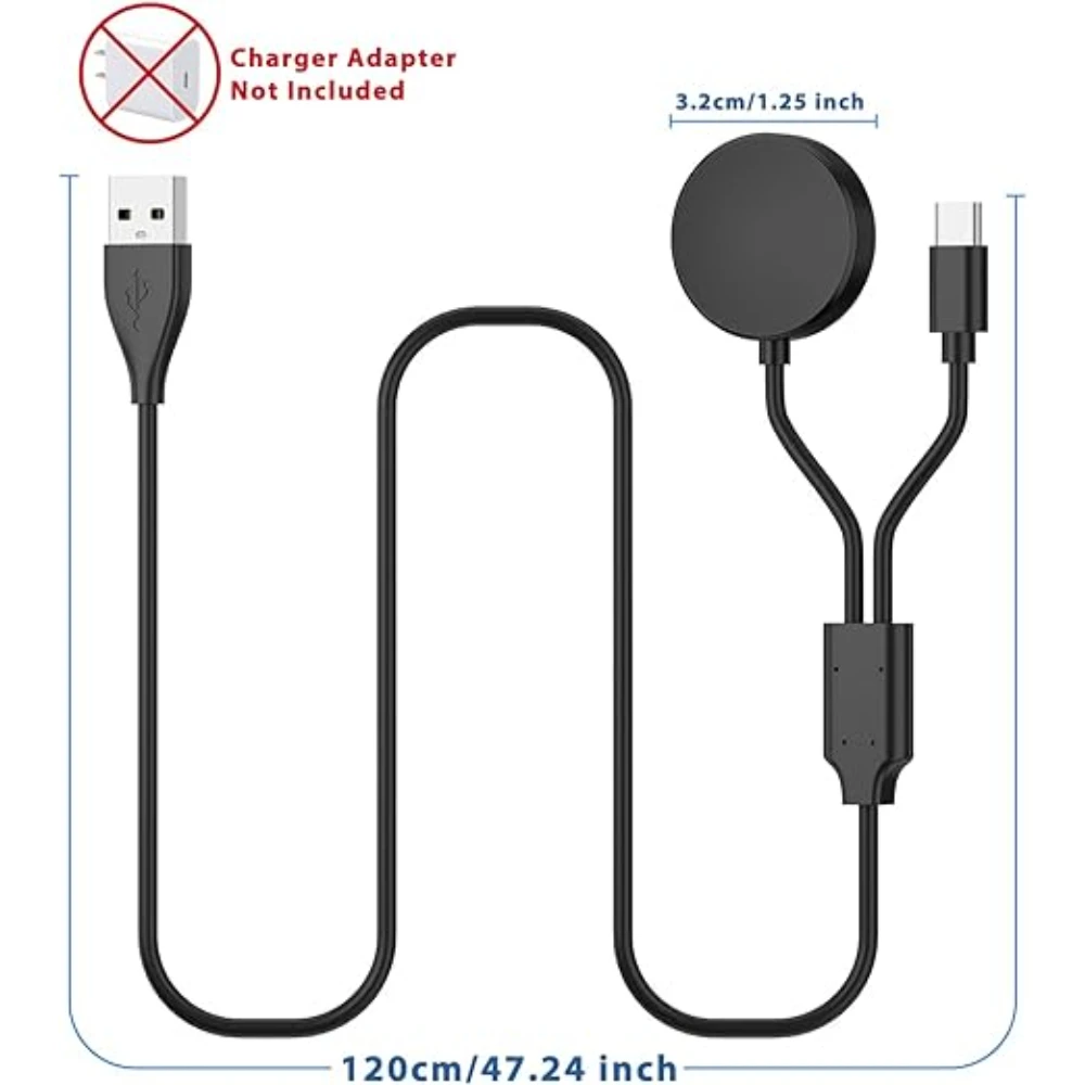 شاحن 2 في 1 لساعة Samsung Galaxy Watch 4/3/Active 2/Active USB كابل شحن بديل لشاحن الساعة الذكية #4