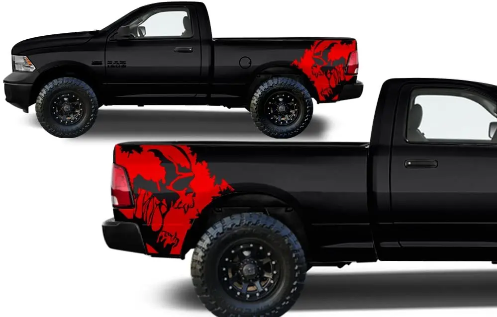 

Factory Crafts Scream Rear Quarter Panel Graphics Kit 3M Vinyl Decal Wrap Compatible with Dodge Ram 2009-2018 - Dark Red