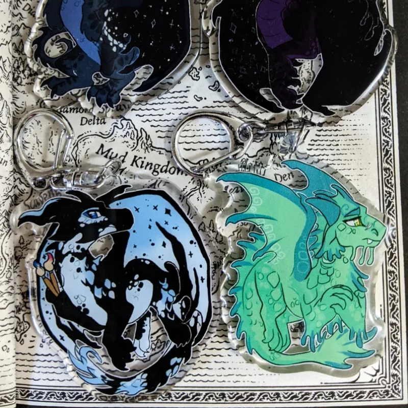 Darkstalker Legends Clearsight Fathom Whiteout Dragon Acrylic Keychain with Wings of Fire Customizable Collectible Keyring