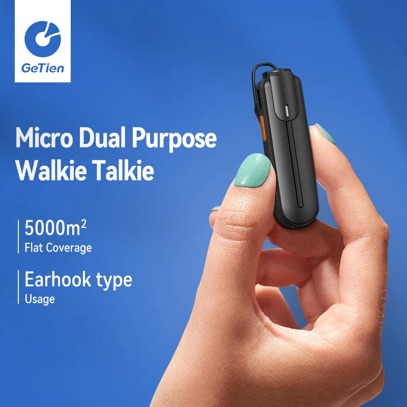 Getien-portátil Mini Walkie Talkie, Bluetooth, rádio bidirecional, profissional para restaurante, café, bar, 2 pcs em miniatura