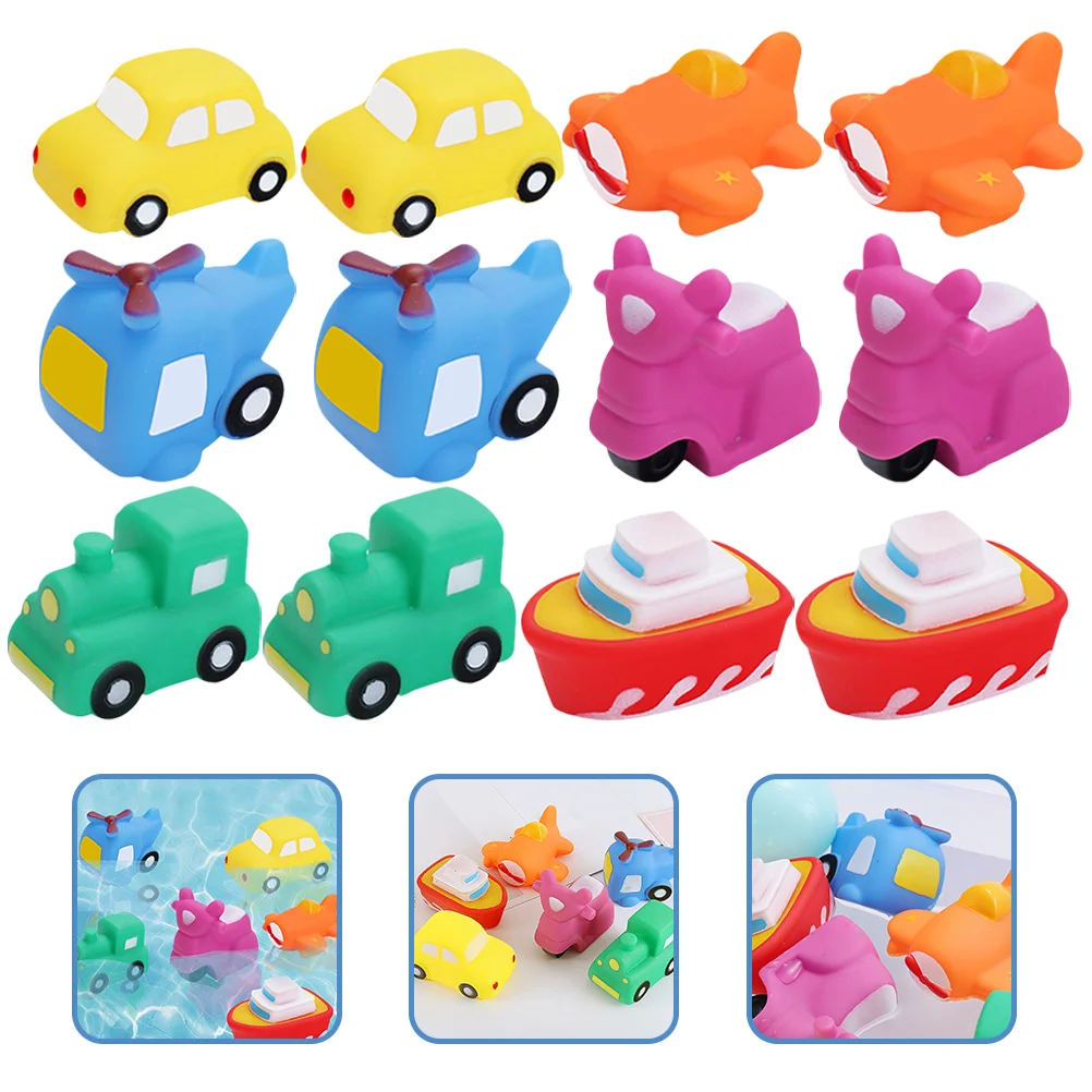 12 Pcs Take Bath Toys Child for Toddlers Infant Vinyl Water Floating Elastic Squeeze