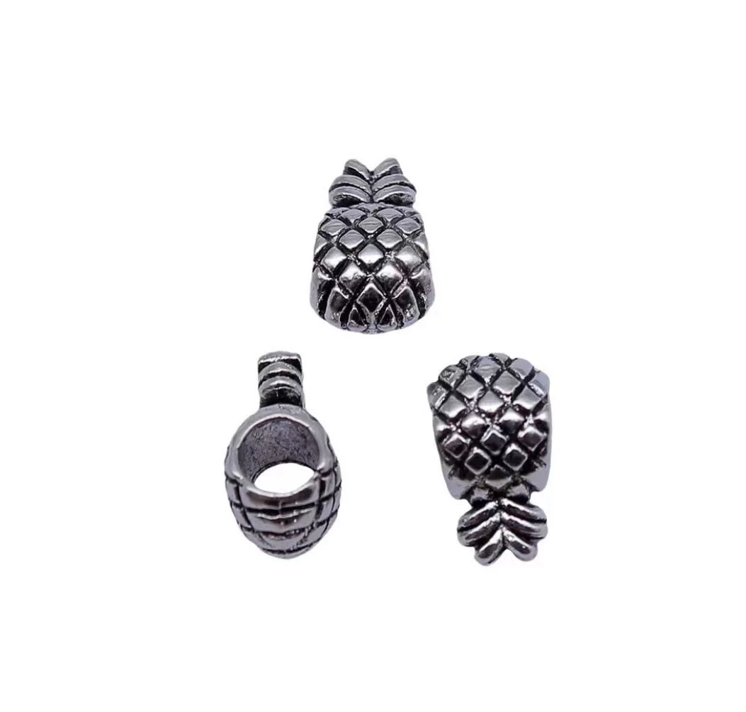 

30pcs 11*9.7*6.2mm, hole 4.2mm Lovely pineapple design big hole spacer beads for handmade Zinc alloy metal HW3238