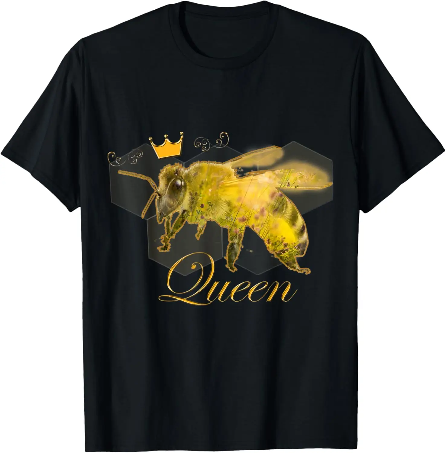 

Queen Bee Crown Graphic Tee Men Women Casual Cotton Short Sleeve T-Shirt