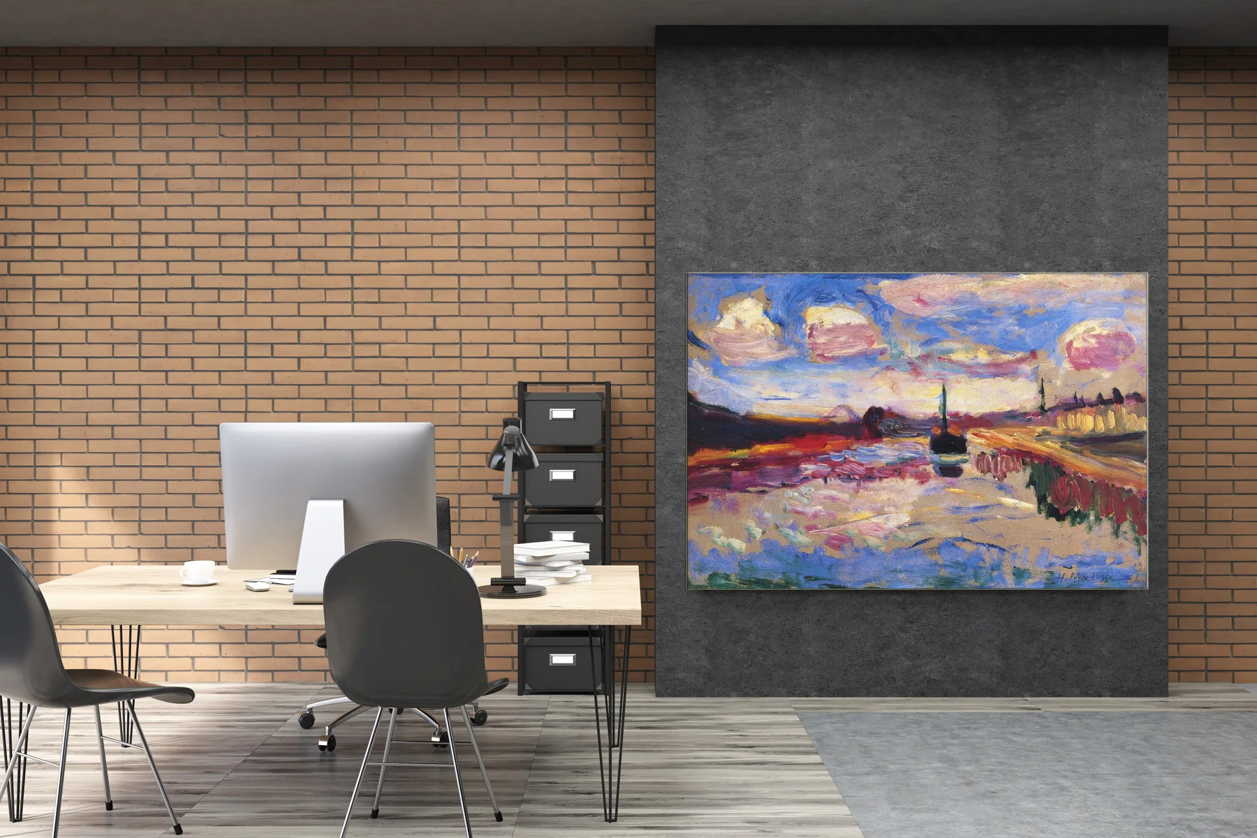 Oil Painting Reproduction on Linen Canvas, Canal du Midi 1898 Henri Matisse Famous Landscape Artwork, Wall Decor Painting