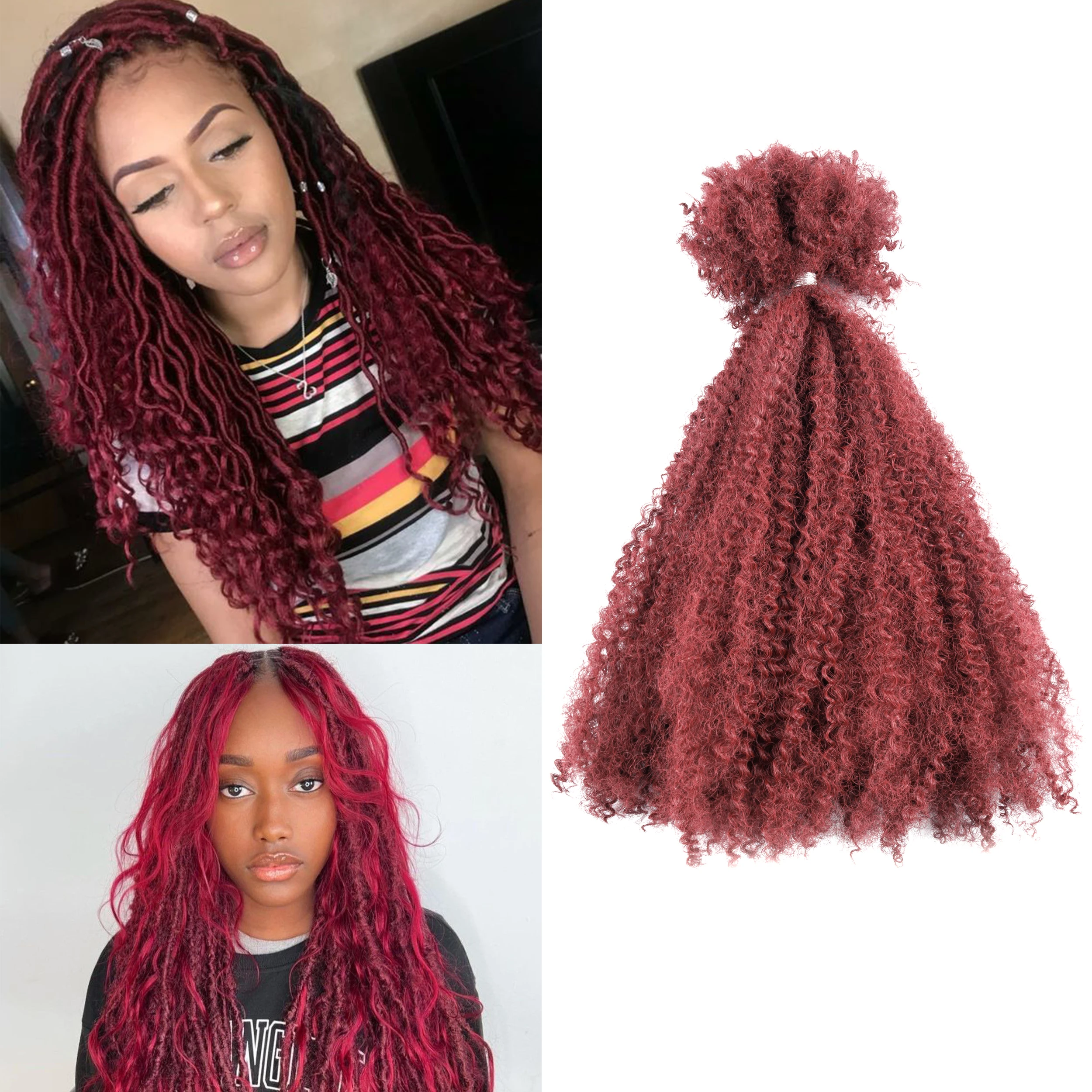 Synthetic Hair #Bug Braiding Hair Kinky Curly Bulk Blend Hair Extensions for Braiding Twist Locs