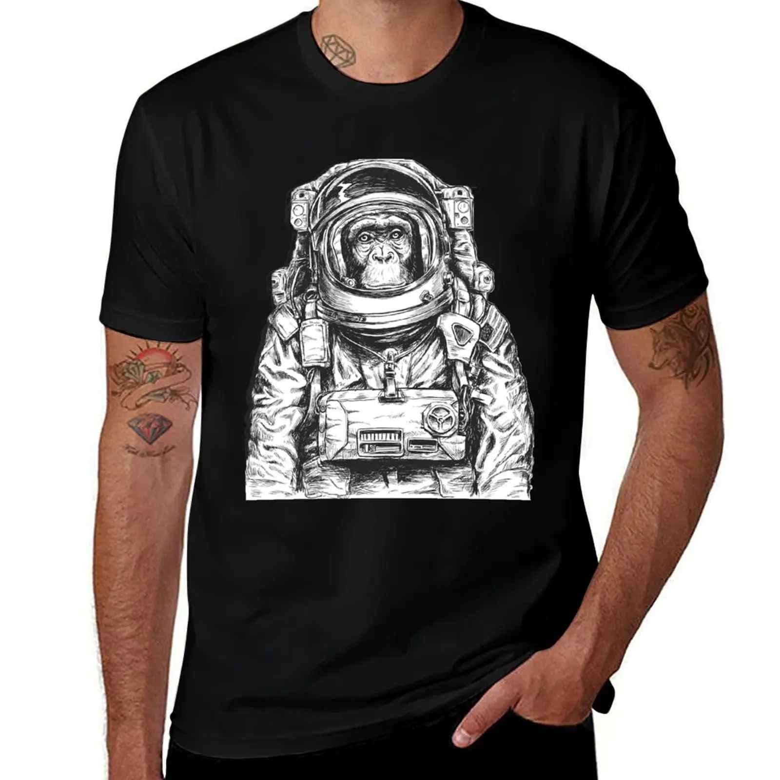 

Chimpanzee Monkeys and Apes in Space, Astronaut, T-Shirt Summer Holiday T-Shirt