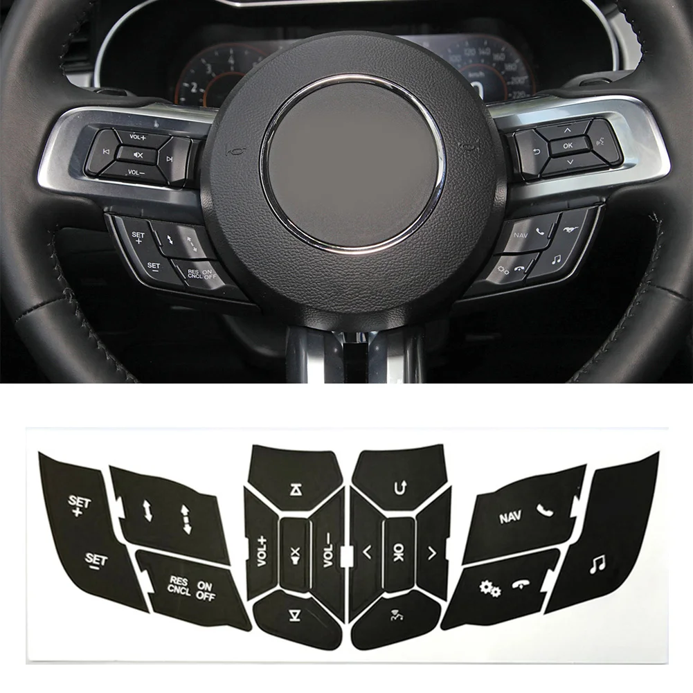 

A set of button repair decals made specifically for the steering wheels of a \\\\\\'19 \\\\\\'22 model For FORD For MUSTANG