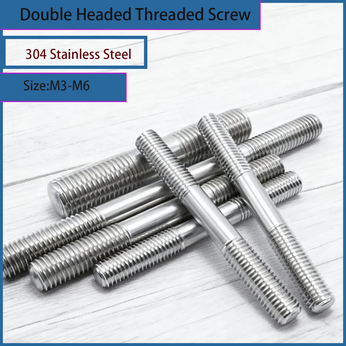 

Stainless Steel Double End Threaded Bolts M3- M6 Double Head Screws Non-Standard Customized Fasteners