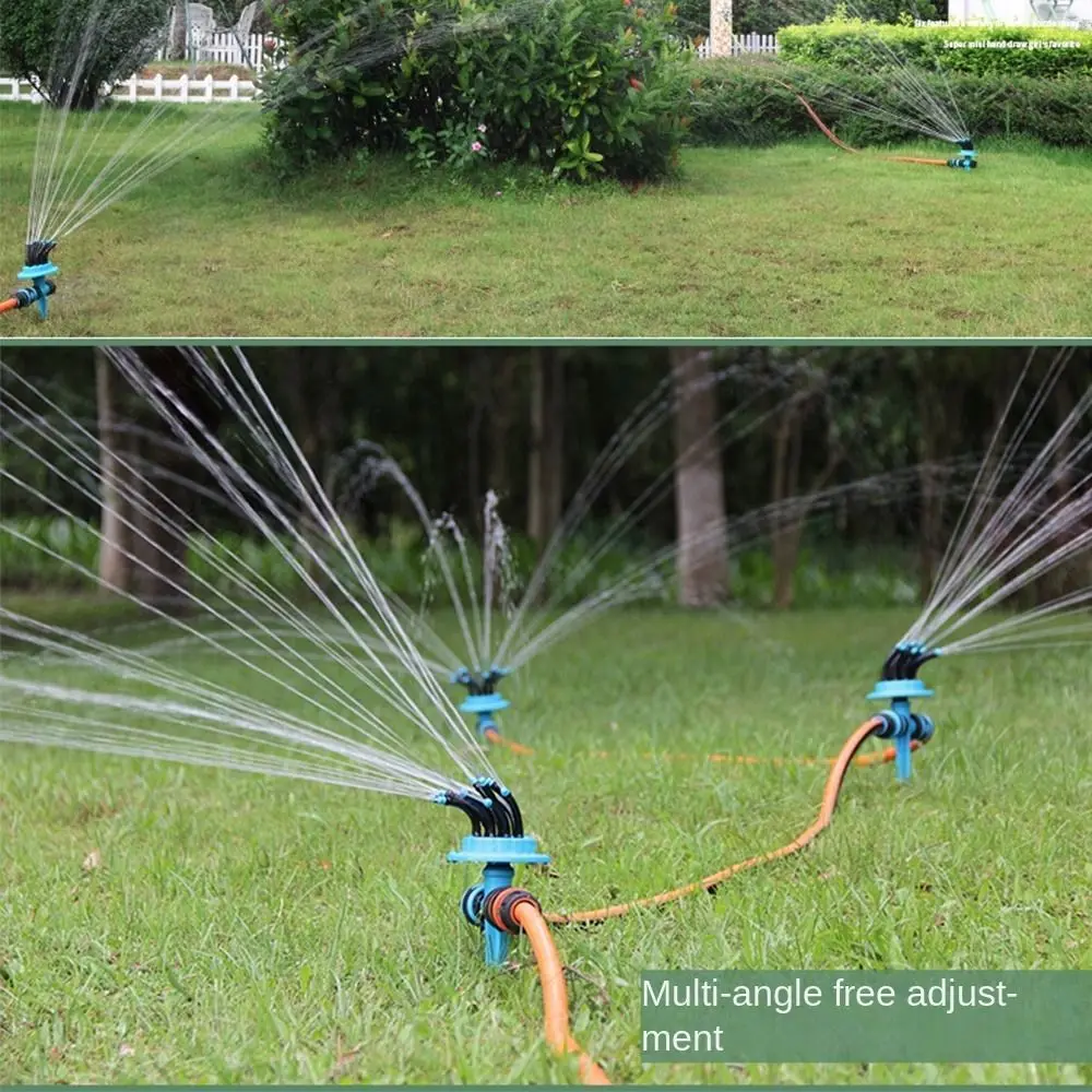 360 Degree Automatic Multi Head Sprinkler Gardening Sprinkler ABS Plant Watering Device With Spray Roof Cooling Sprinkler Lawn