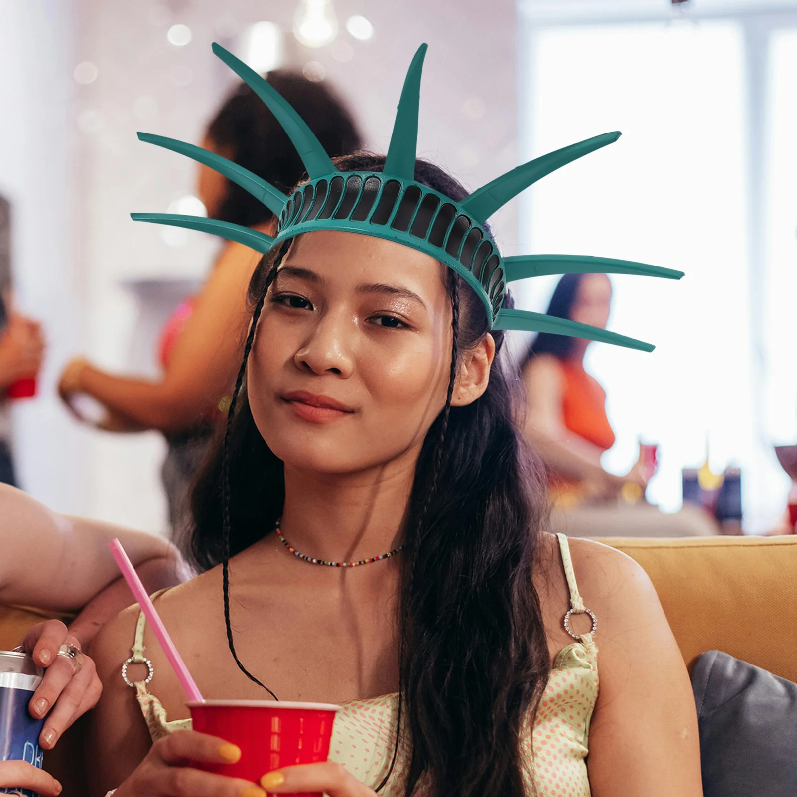 

1Set Statue of Liberty Crown Headband Torch Accessory Halloween Cosplay Usa Independence Day Party Costume Party Hat