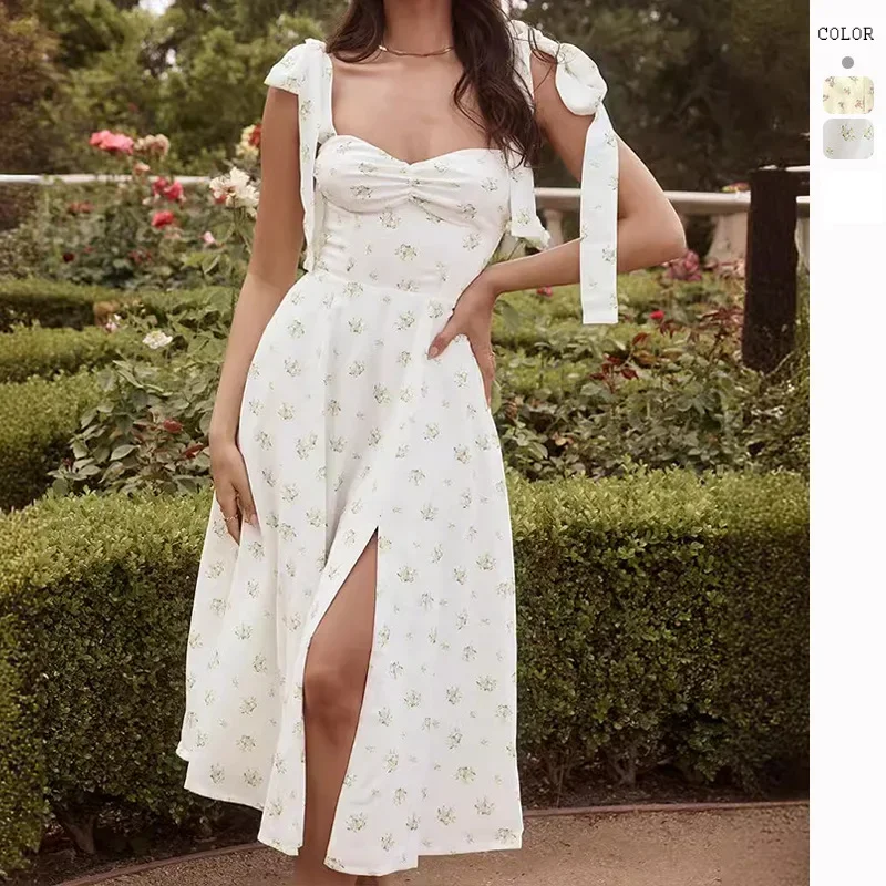 

GZHMR2024 Hot selling Fashion dresses Casual Elegant Sexy Strap Printed European and American Dresses for Women mini dress