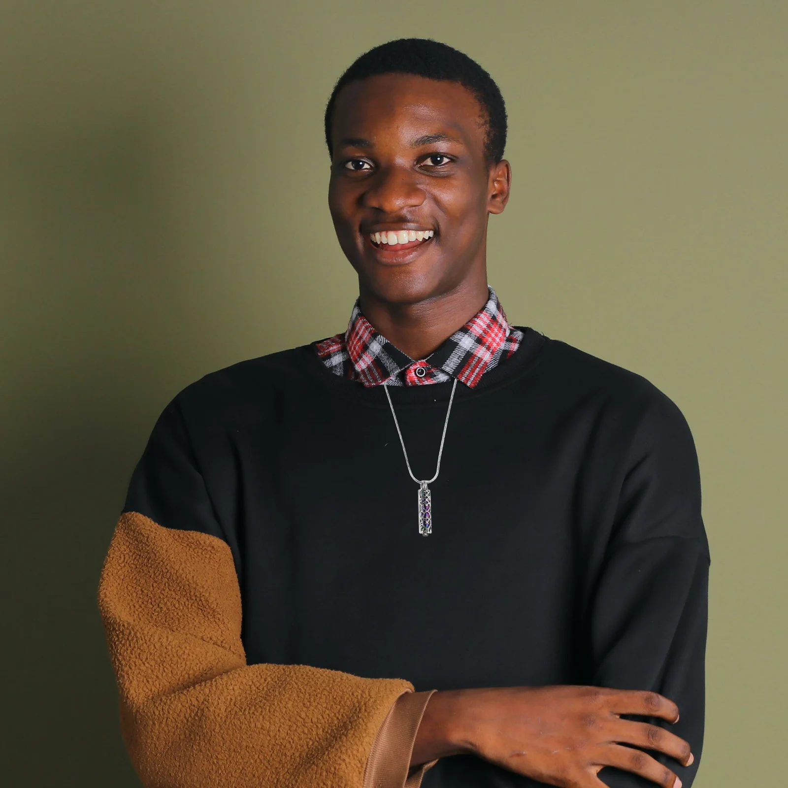 

1pcs Bone Ashes Necklace Stainless Steel Cylindrical Pendant Hollow Urn For Pet Human Ashes Keepsake Memorial Jewelry For Dog