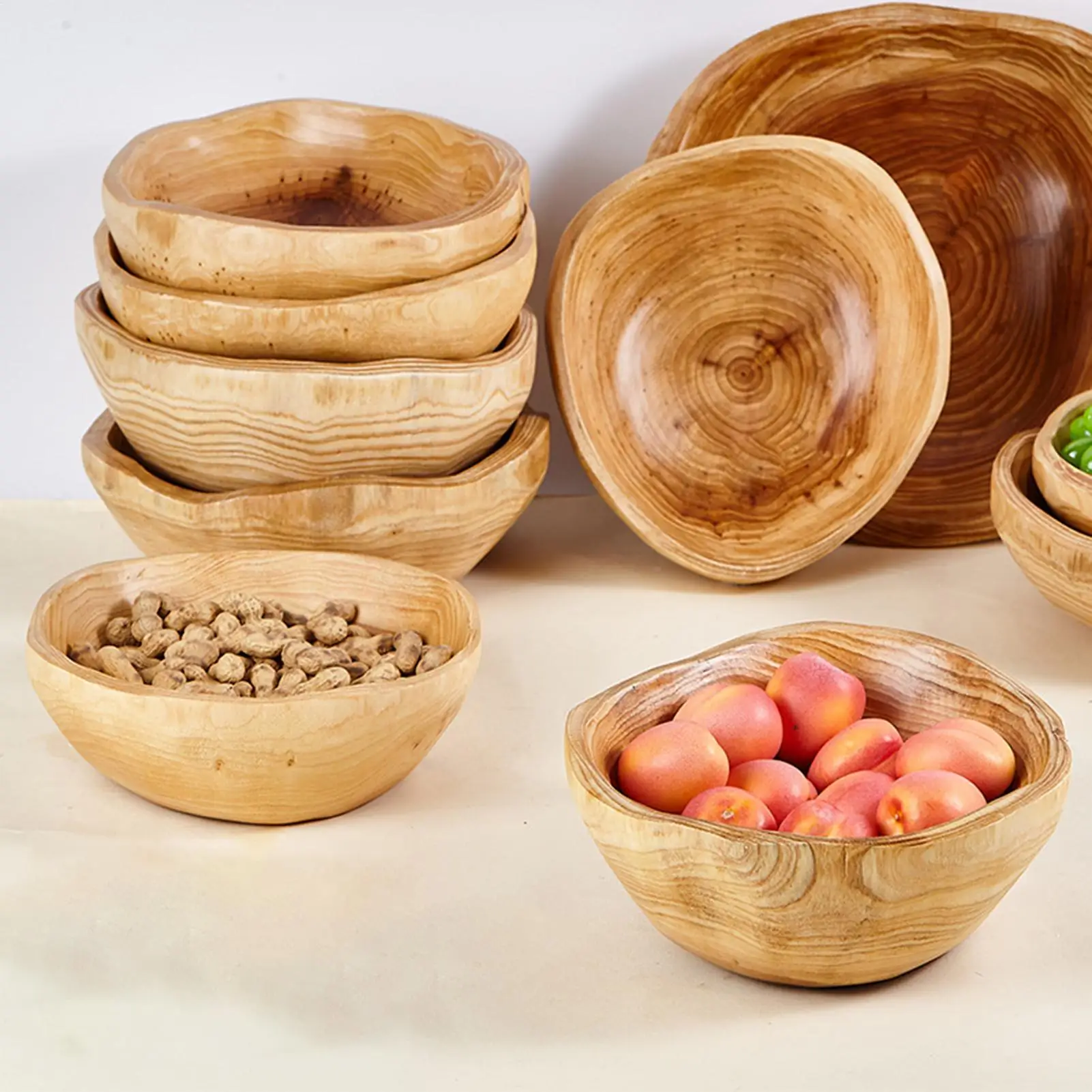 Nudelschüssel, Salatschüssel, Anti-Verbrühungs-Holzschüssel, Dessert-, Obst-, Salat-, Ramen-Mischschüssel, Aufbewahrungsschüssel für Speisen und Salate