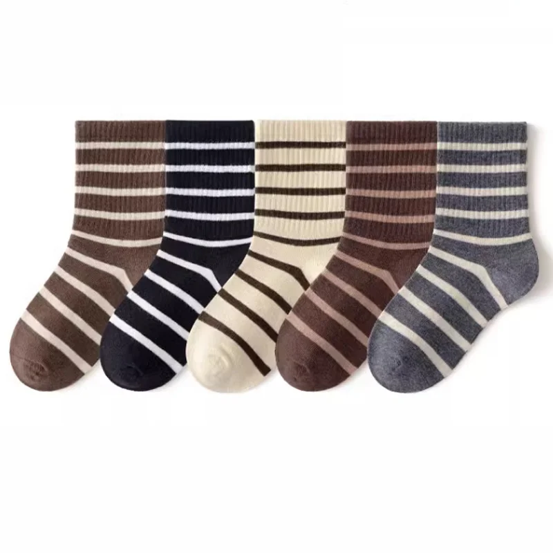 

5Pair/lot New Striped Spring and Autumn Girls' Socks