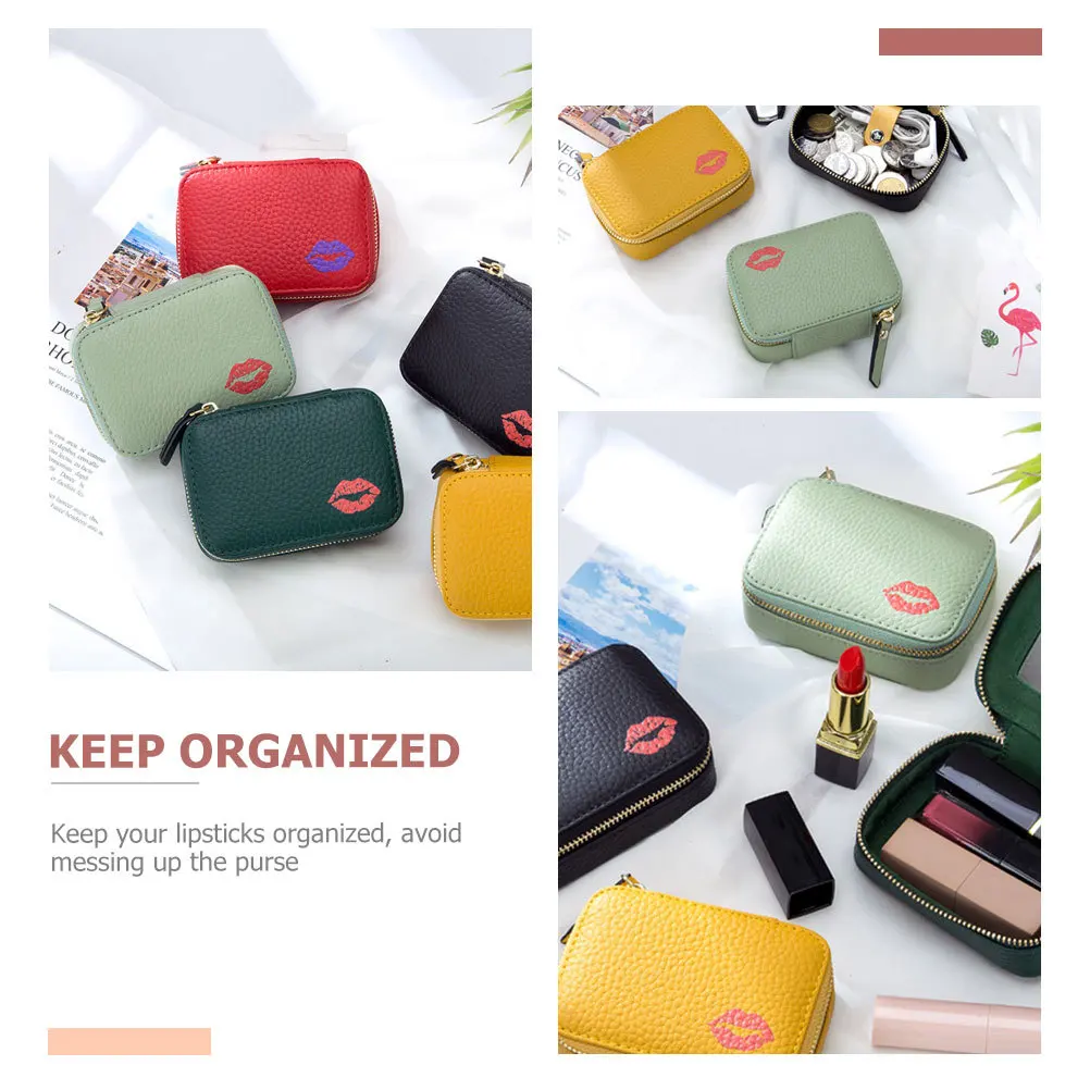 Compacte lippenstiftspiegeltas Draagbaar make-up opbergetui Fijn vakmanschap Lichtgewicht Ideaal voor dagelijks reizen buitenshuis