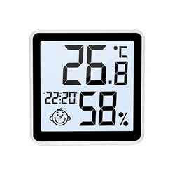 Thermometer LCD Digital Temperature Room Hygrometer Gauge Sensor Humidity Meter -50~+70℃ 10~99%Rh for Office Warehous