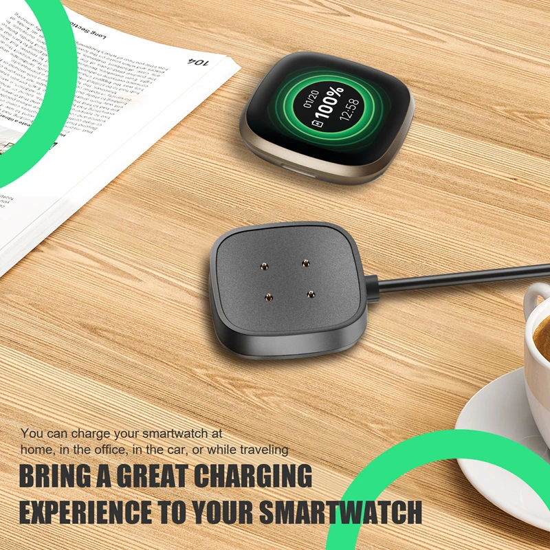 A35Q-2Pack 3,3 FT Kabel ładowarki Stacja ładująca USB do smartwatcha Fitbit Sense/Versa 3