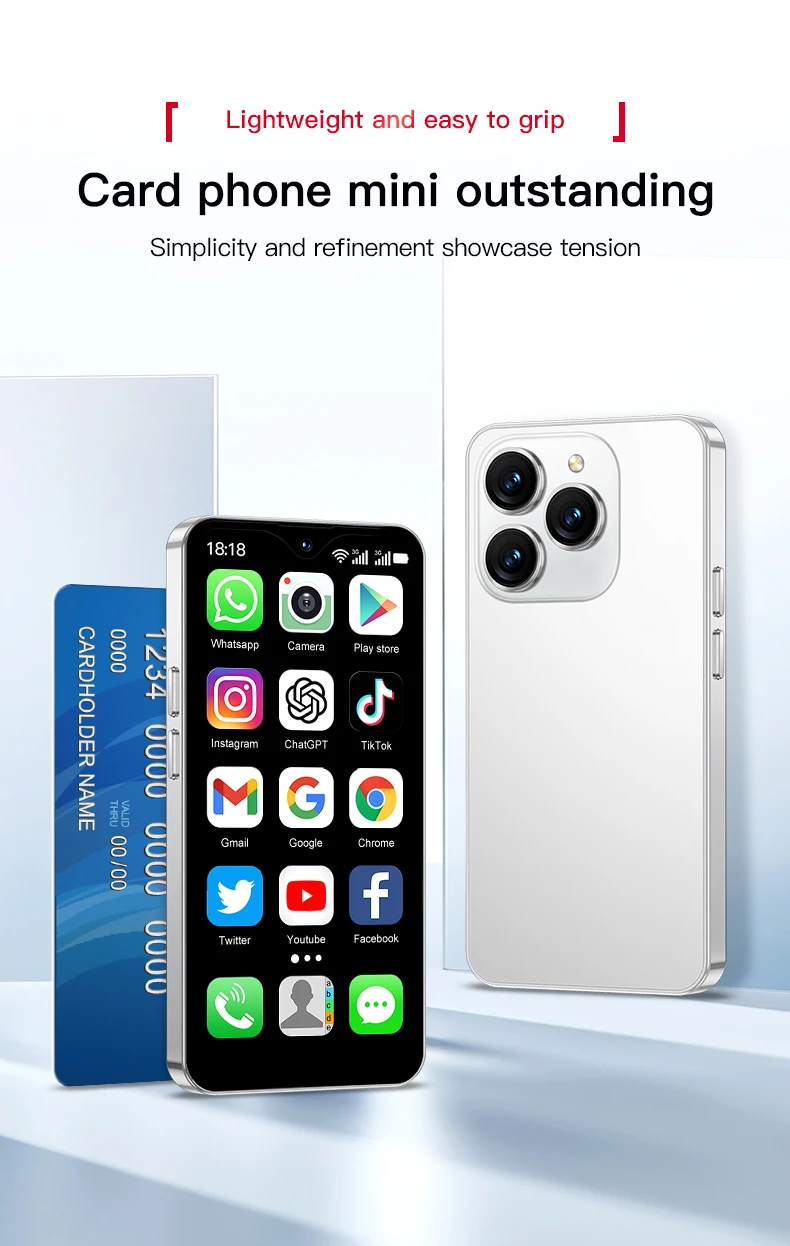 SERVO 17SE Mini Cute 4G Smartphone Android 8.1 16GB ROM 2 SIM Standby HD Camera GPS OTG Bluetooth Play Store Small Pocket Phone