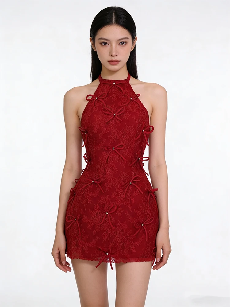 

Ele Red Lace ter Ne Dr Women's High Faion Luxury Knot Beautiful Faionable ort Ball Gown Dr