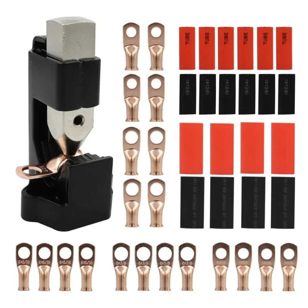 

Hammer Lug Crimper Tool Set Crimp Connectors Ranging From 8 AWG To 40 AWG For Crimping Battery Cables Welding Cables