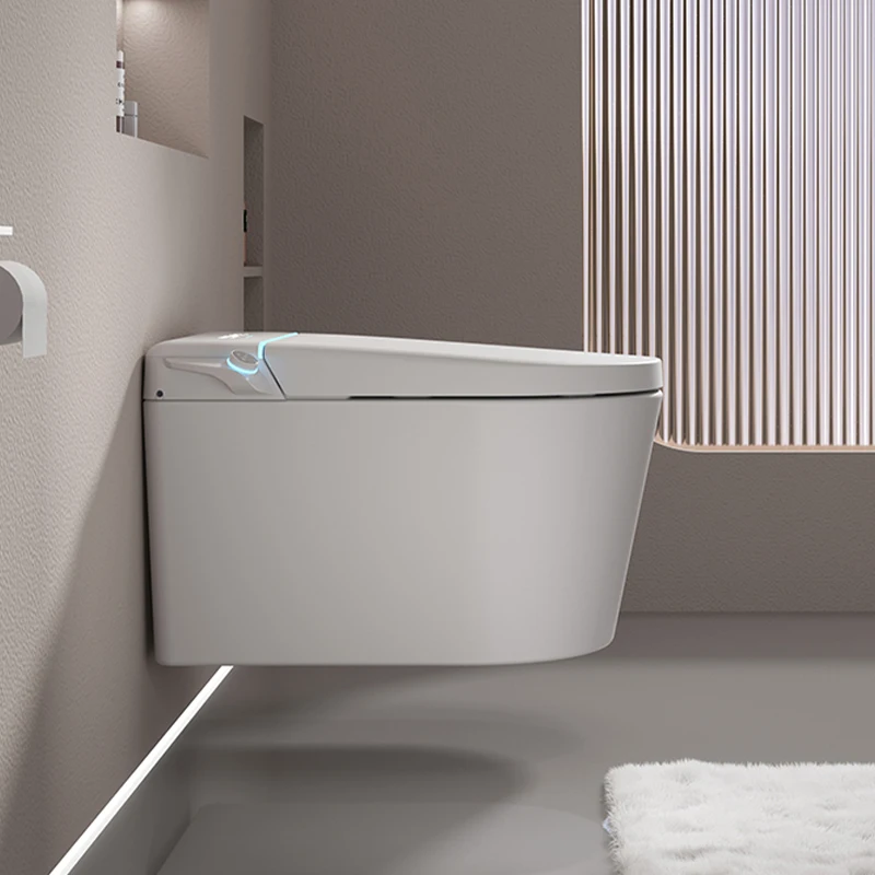 Wall Function Colored Sensor Hung Mounted Automatic Full Black Outlet Mount Closet Intelligent Wc Shaped Electric Toilet