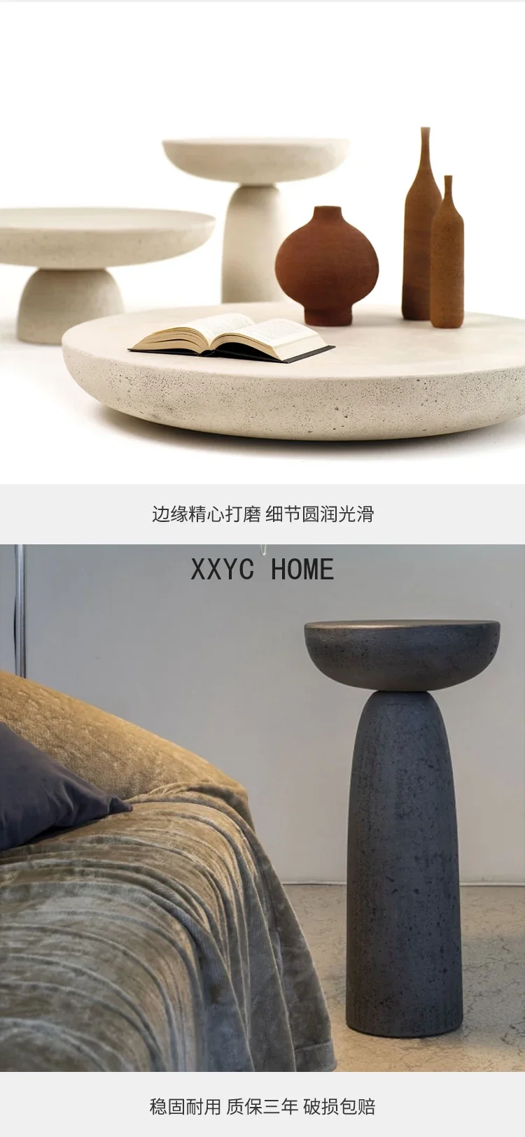 Designer Stone Coffee Table Side Table FRP Desk Creative Design Modern Simple Side Table Living Room Furniture image 4