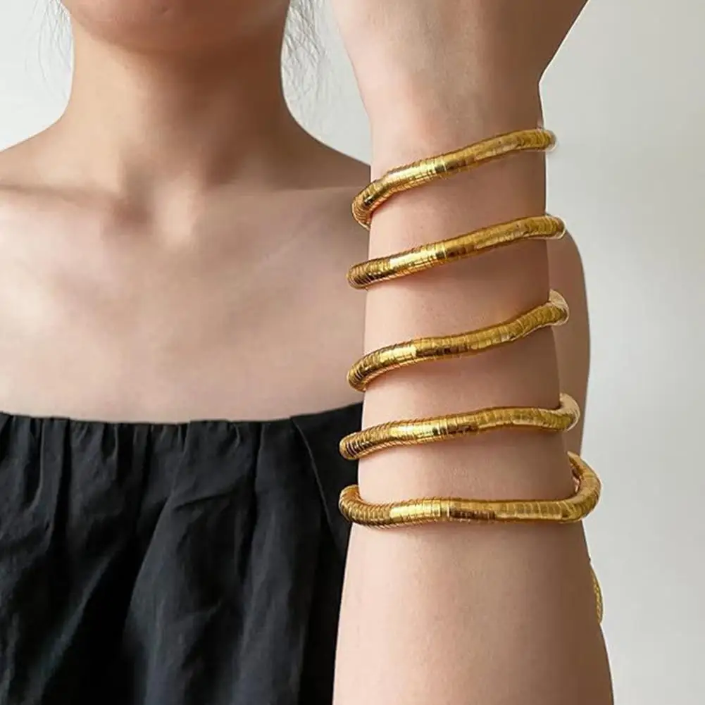 Unisex Individual Snake Chain Bracelet Bendable Snake Necklace Luster Flexible Adjustable Dance Cosplay Performance Jewelry