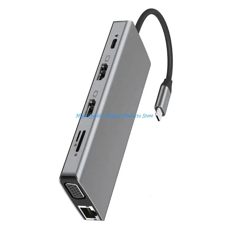 

U2JE Multiple Port USB C Hubs With Ethernet Port Full Resolution Video Output HDTV Display USB A And 87W Fast Charging For
